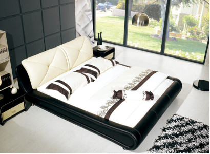 Leder Bett Polster Luxus Design Doppel Hotel Holz Betten Schlaf Zimmer